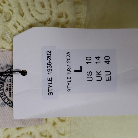 Melvin Linen Tunic Top. 3/4 Sleeve Yellow Size 10 - Picture 6 of 11